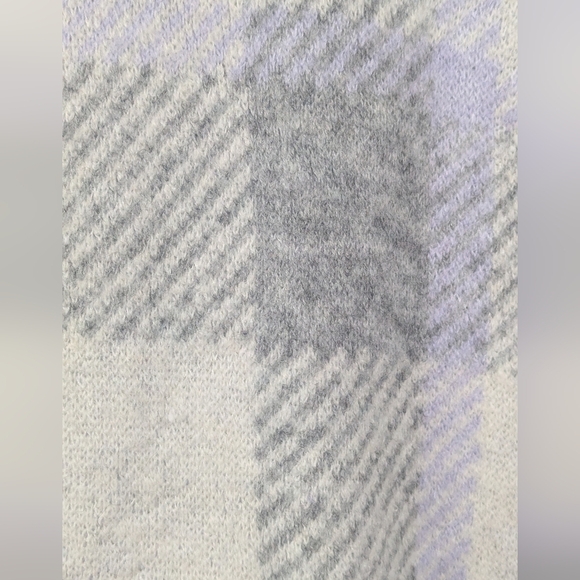 Loft Size Medium NWT Soft Sweater Cream Gray Lavender Loose Turtleneck - Picture 6 of 13